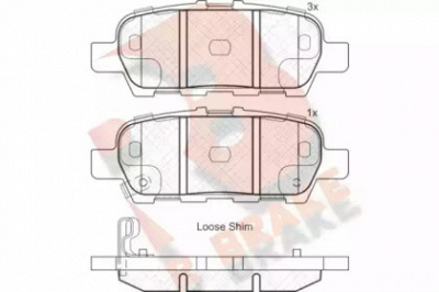 R BRAKE rb1901 -  Комплект тормозных колодок, дисковый тормоз
